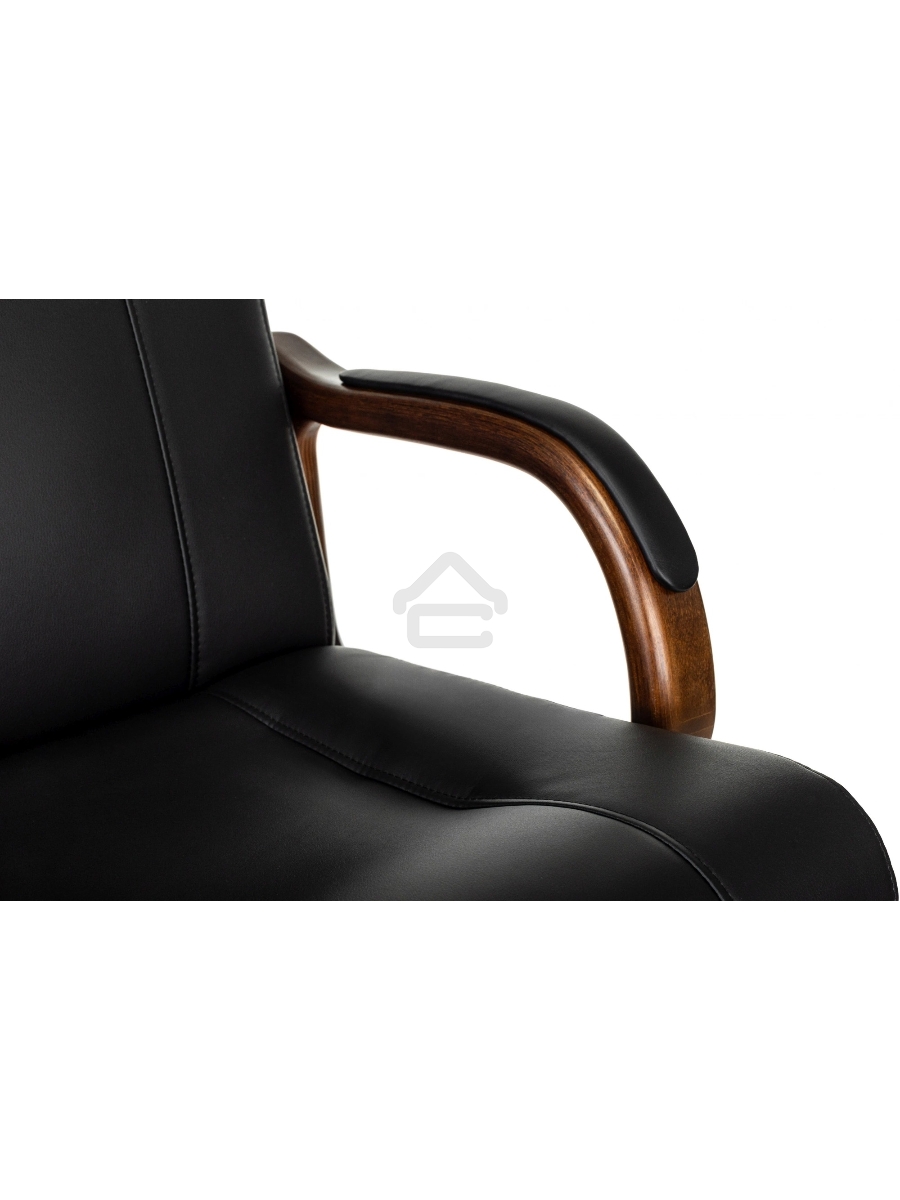 Кресло руководителя Бюрократ T-9933Walnut черный, эко.кожа, крестов. металл/дерево