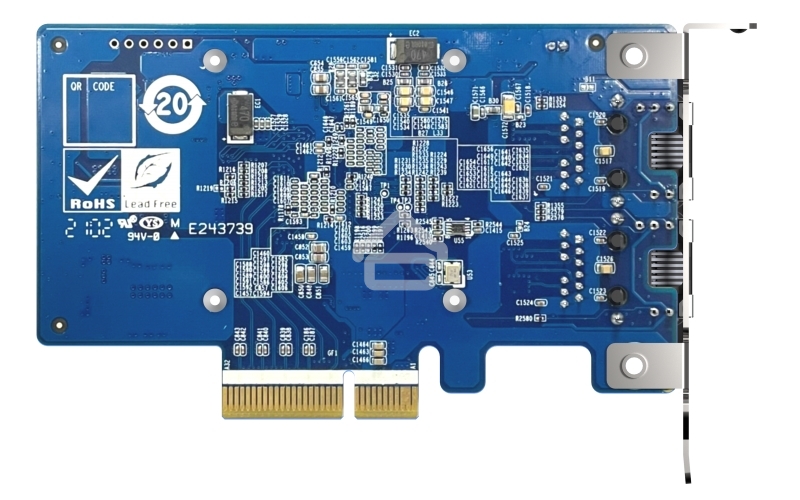 Сетевая карта QNAP QXG-10G2T-X710 LAN Expansion Card, PCIe Gen 3, Two 10GbE (10G/5G/2.5G/1G/100M)) Ports with SR-IOV and iSCSI, Block-based, Supports Multiple Virtual Disk Modes