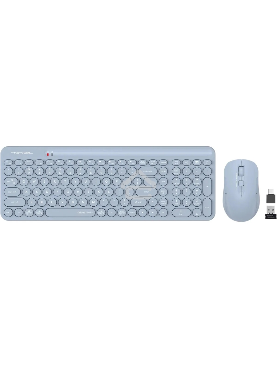 Клавиатура + мышь A4Tech Fstyler FG3300 Air2 клав:синий мышь:синий USB беспроводная slim Multimedia