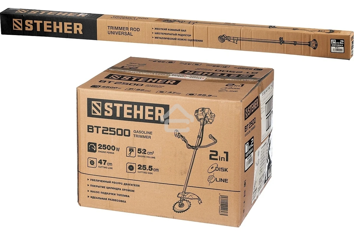 Бензокоса, 2.5 кВт/3.3 л.с., 52 см3 STEHER BT-2500