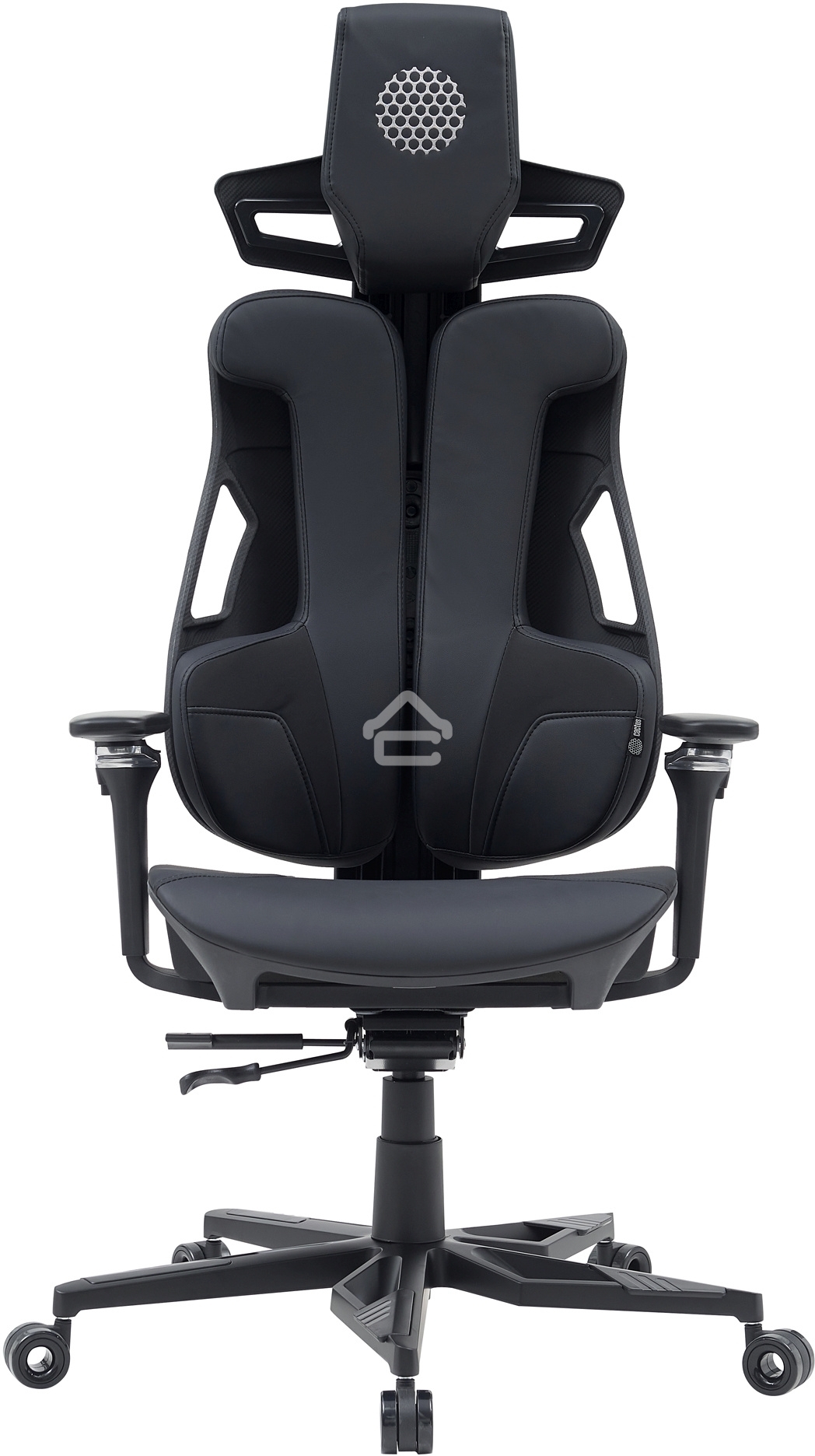 Кресло компьютерное Cactus CS-CHR-DUO-BBK черный, кожзам