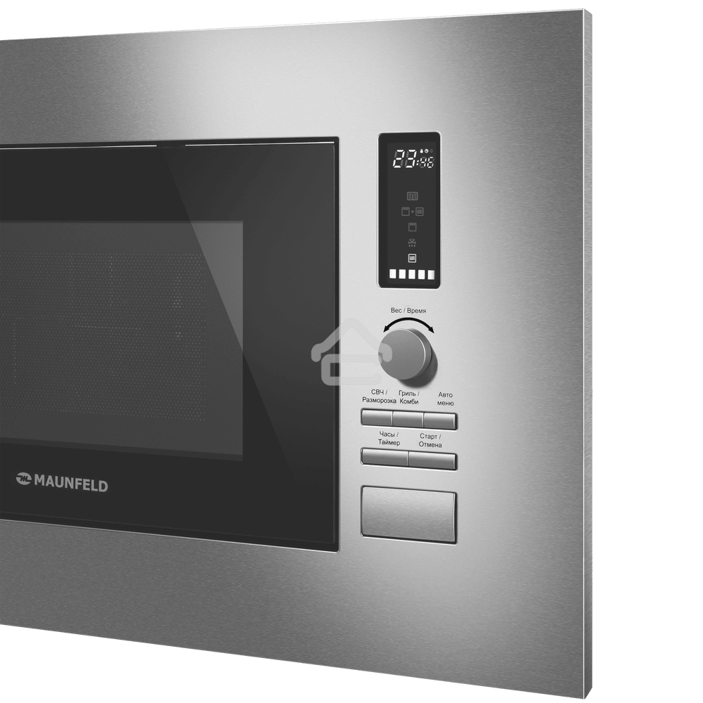 Микроволновая печь встраиваемая Maunfeld JBMO820GS01 нержавеющая сталь, 20 л, 1080 Вт, переключатели - поворотный механизм/кнопки