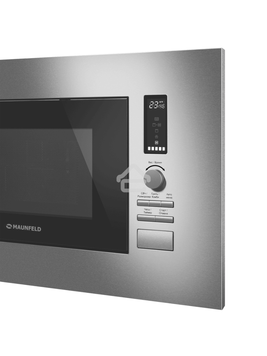 Микроволновая печь встраиваемая Maunfeld JBMO820GS01 нержавеющая сталь, 20 л, 1080 Вт, переключатели - поворотный механизм/кнопки