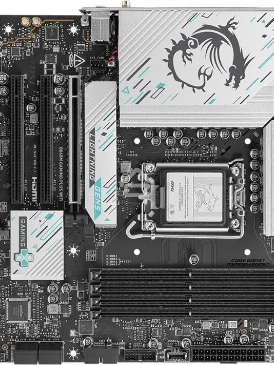Материнская плата MSI B860M GAMING PLUS WIFI, LGA 1851, Intel B860, 4xDDR5, 4xSATA, 3xM.2, 1xPCIe 4.0 x4, 1xPCIe 5.0 x16, 1xDP, 1xHDMI, 1xUSB-C, 1x 5Gb LAN, 3xUSB-A 2.0, 2xUSB-A 3.2 Gen 1, 1xUSB 3.2 Gen 2, 7.1, 3x3.5 мм, mATX