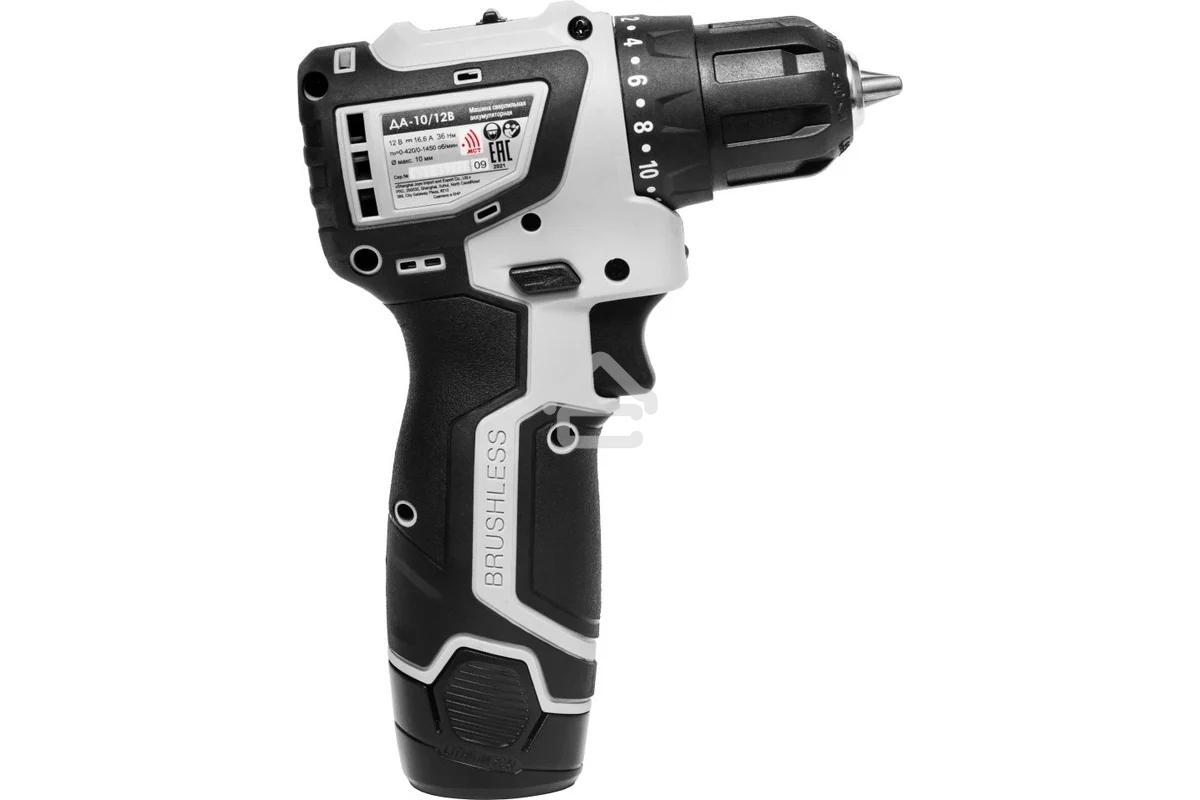 Дрель-шуруповерт аккумуляторная ИНТЕРСКОЛ ДА-10/12В МиниМАКС, 12 В, без АКБ, аккумуляторная