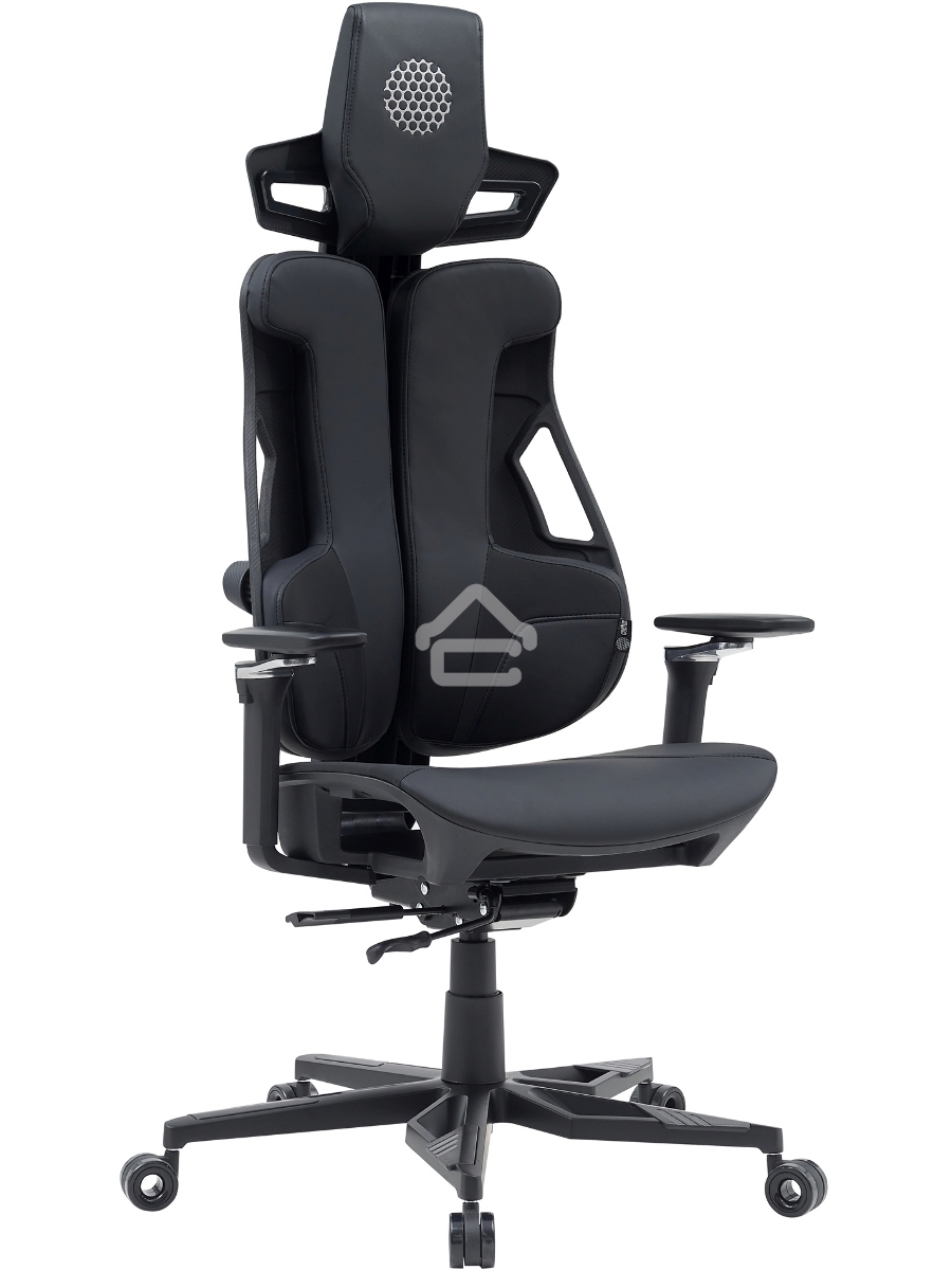 Кресло компьютерное Cactus CS-CHR-DUO-BBK черный, кожзам