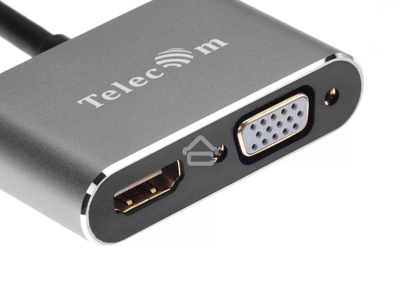 Кабель-концентратор USB3.1 TypeCm -->HDMI+USB3.0+PD+VGA Alum Grey 4K@30Hz, Telecom<TUC055>