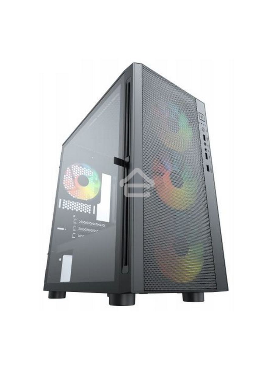 Компьютерный корпус ACD Citadel 104 ATX, Black, USB3.0*1+USB2.0*2+HD audio,3*12cm F1 ARGB fans at front(Slave fans) ,1*12cm F1 ARGB fan at rear (Master fan)