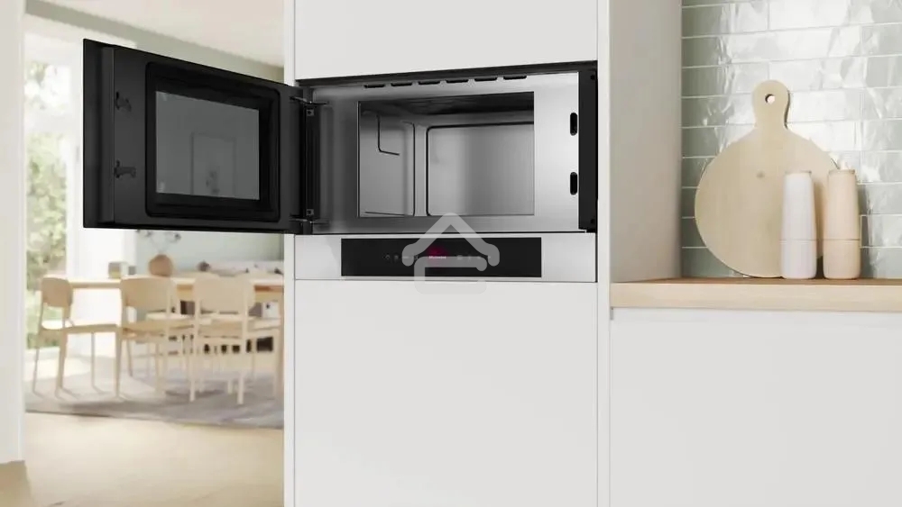 Микроволновая печь встраиваемая Bosch BFL7221W1 белый, 21 л, 900 Вт, переключатели - поворотный механизм/сенсор