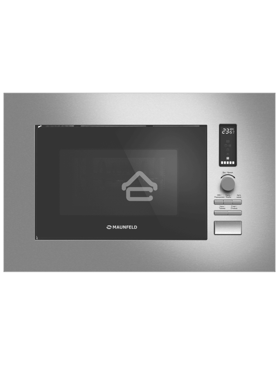 Микроволновая печь встраиваемая Maunfeld JBMO820GS01 нержавеющая сталь, 20 л, 1080 Вт, переключатели - поворотный механизм/кнопки