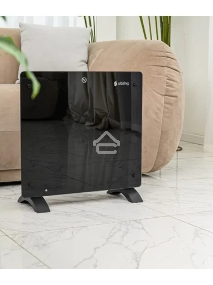 Обогреватель конвекционный Sibling Powerspace-GHB10, черный, 1000 Вт, 15 м2, электронный термостат, Wi-Fi