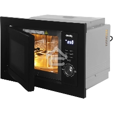 Микроволновая печь встраиваемая Domfy DM2540BW BG черный, 25 л, 900 Вт, переключатели - поворотный механизм/кнопки