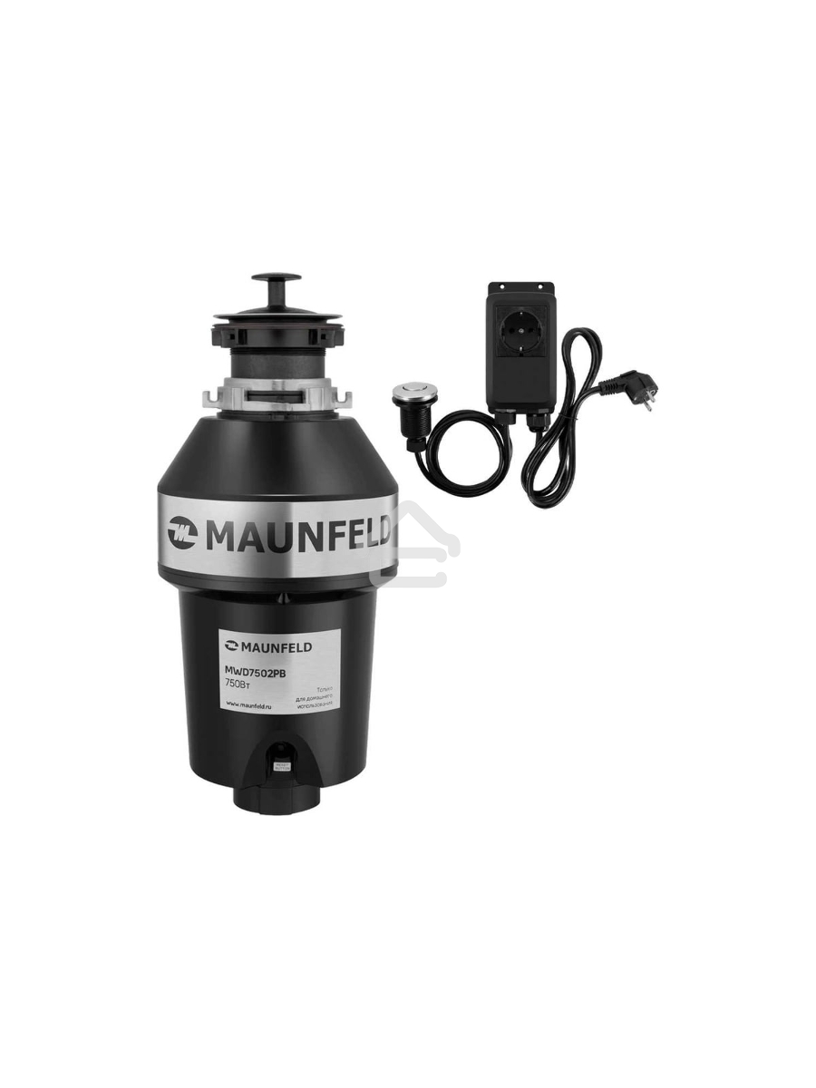 Измельчитель пищевых отходов с пневмокнопкой Maunfeld MWD7502PB черный