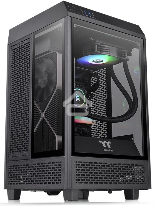 Компьютерный корпус Thermaltake The Tower 100 черный без БП ATX 2x120мм 2xUSB 3.0 1xUSB3.1 audio bott PSU
