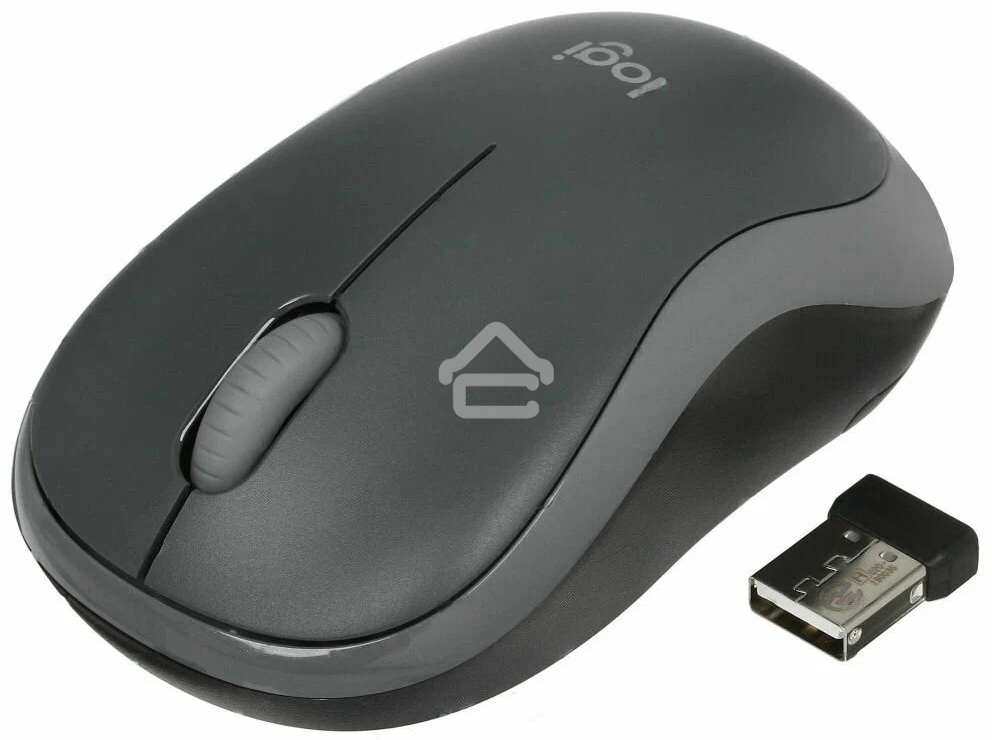 Мышь беспроводная Logitech M186 черный/серый, 1000 dpi, радиоканал, USB, кнопки - 3