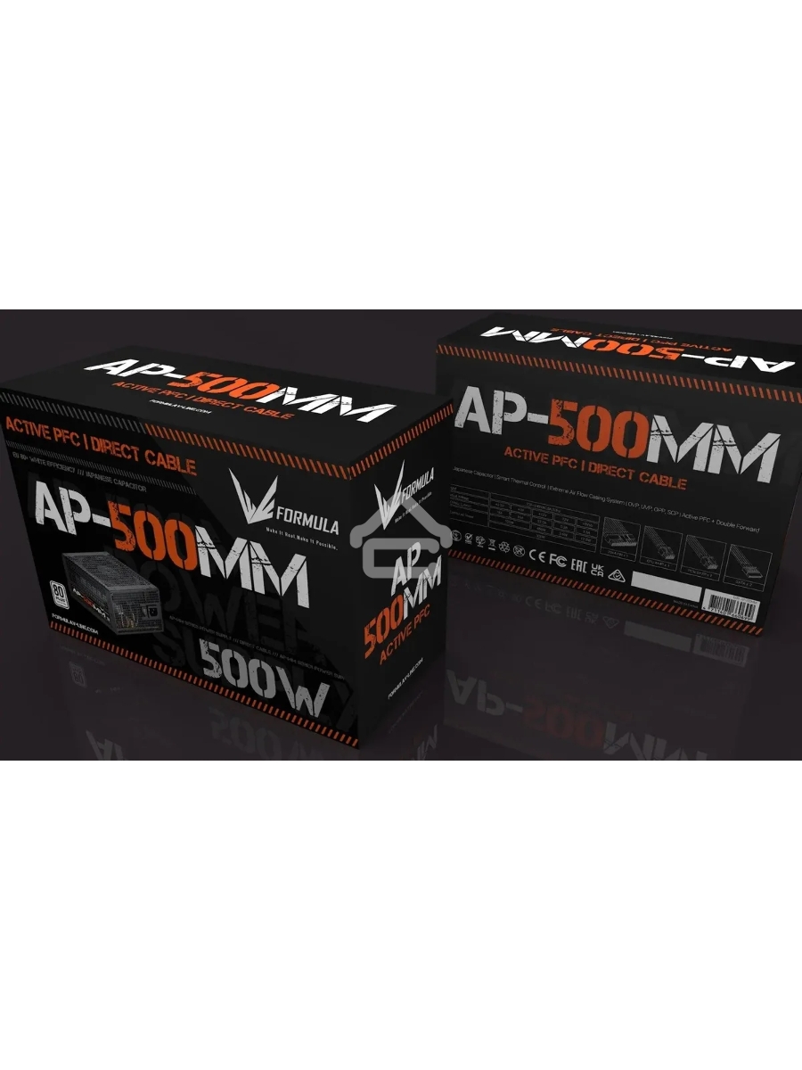 Блок питания Aerocool / Formula ATX 500W AP-500ММ 80 PLUS WHITE (20+4pin) APFC 120mm fan 6xSATA RTL