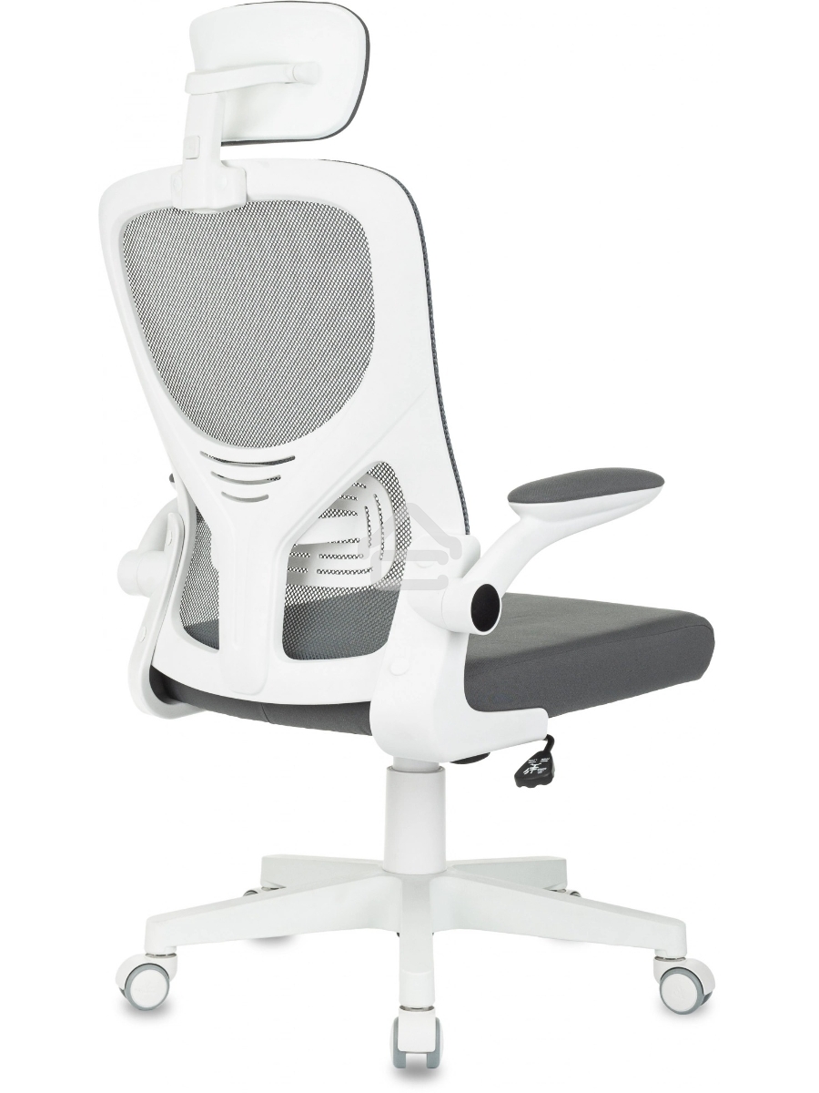 Кресло компьютерное Бюрократ ASTER NH-W TW-04 Neo Grey темно-серый, сетка/ткань, с подголов. крестов. пластик, пластик белый