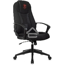 Кресло игровое Zombie 200 черный ткань/эко.кожа крестов. пластик