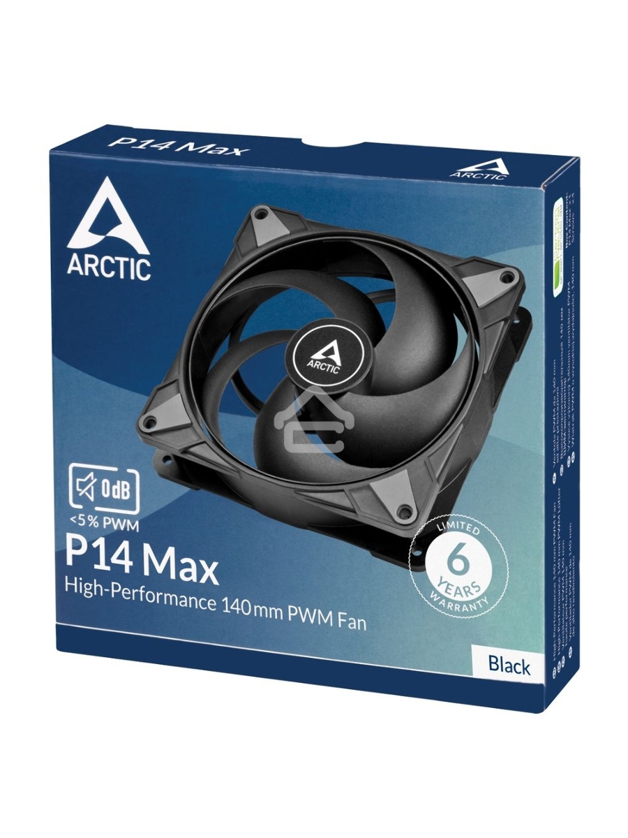 Вентилятор для корпуса Arctic P14 Max черный, 140 мм, 2800 об/мин, 22.5 дБ, 4 pin