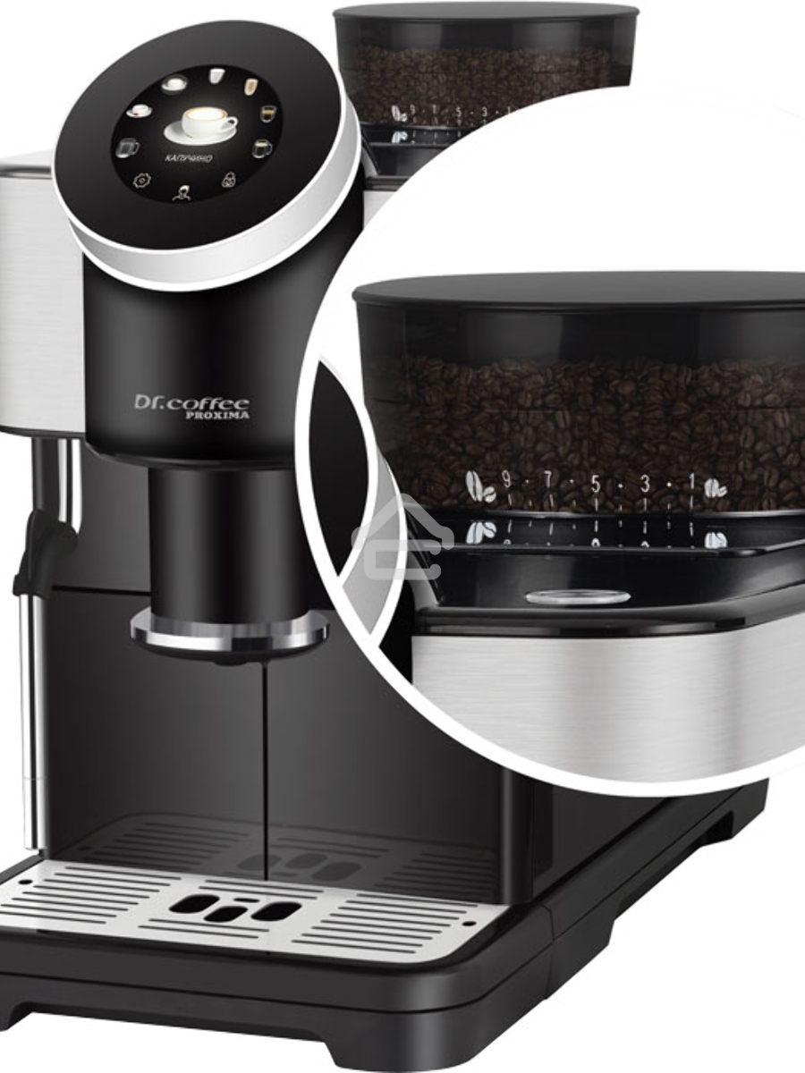 Кофемашина автоматическая Proxima 2000391272961 DR.COFFEE H1 черный, исп. кофе - зерновой/молотый, 1.5 л, 1450 Вт, 15 Бар.