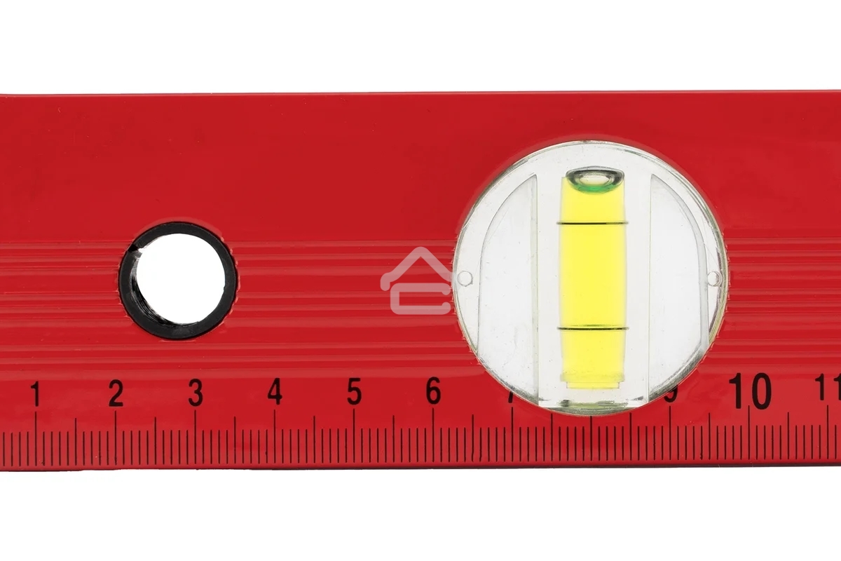 Уровень Matrix алюминиевый, 400 мм, 3 глазка, красный, линейка