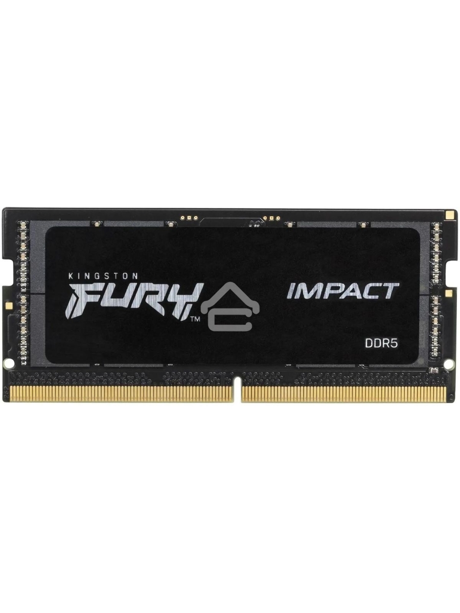 Оперативная память Kingston Fury Impact, DDR5, 16GB (1x16GB), 6400MHz, CL38, ECC, SO-DIMM, с радиатором, черный