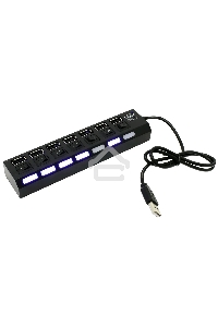 Концентратор USB 5bites HB27-203PBK 7*USB2.0 / БП 5В-2А / 1M / BLACK