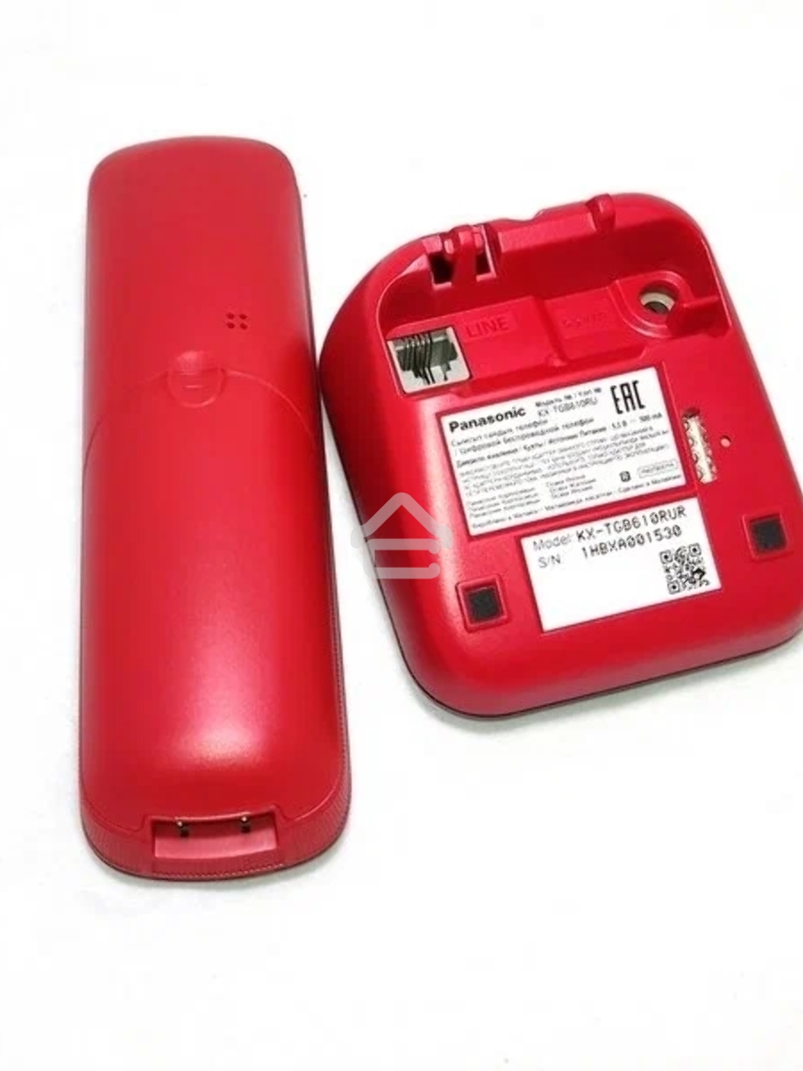 Телефон беспроводной (DECT) Panasonic KX-TGB610RUR, Монохромный, АОН, черный/красный