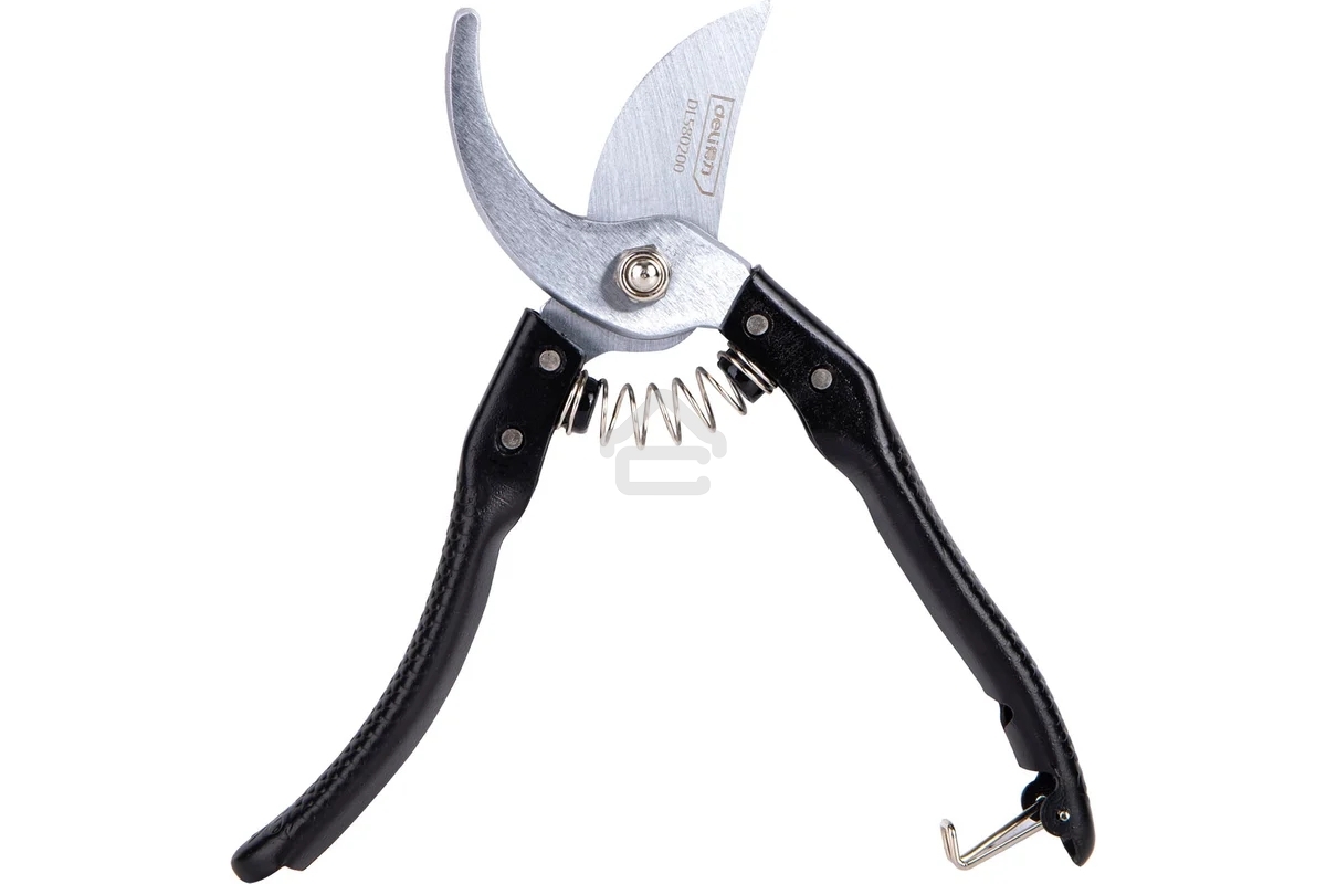 Секатор Deli DL580200 Размер 205 мм. Макс диаметр резки 14 мм. Сталь 65 MN. Ручка из ПВХ.