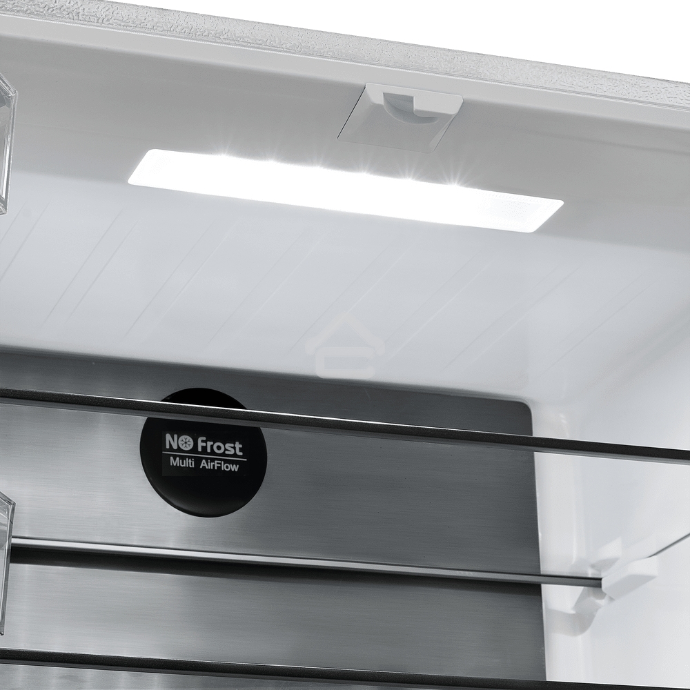 Холодильник Maunfeld MFF183NFWE белый трехкамерный инвертор 270/135л морозилка снизу, Total NoFrost, Side by Side