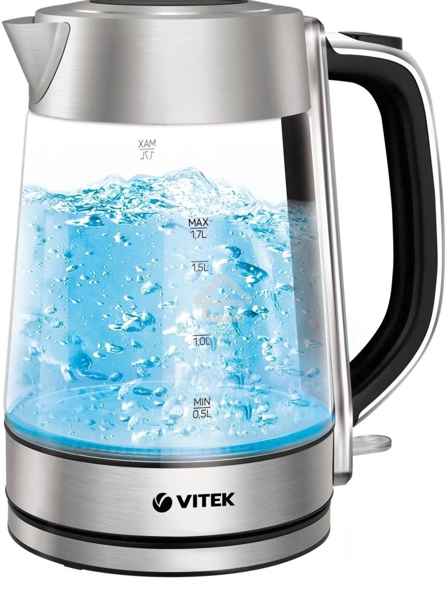 Чайник электрический Vitek VT-1184 1.7л. 2200Вт серебристый корпус: стекло/металл