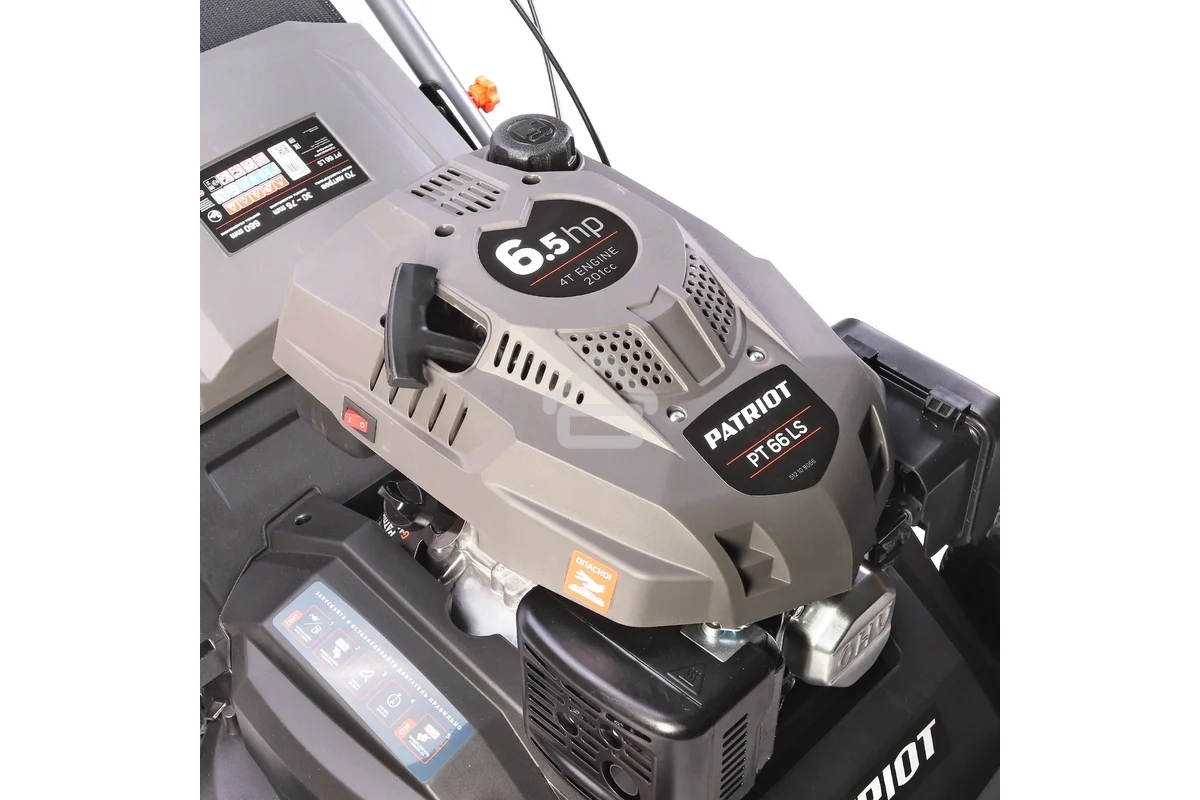 Газонокосилка бензиновая PATRIOT PT 66LS, 201сс, 6,5л.с., 66см, 70л. трав., метал. дека, привод на колеса, мульчирование, боковой выброс, 2 ножа