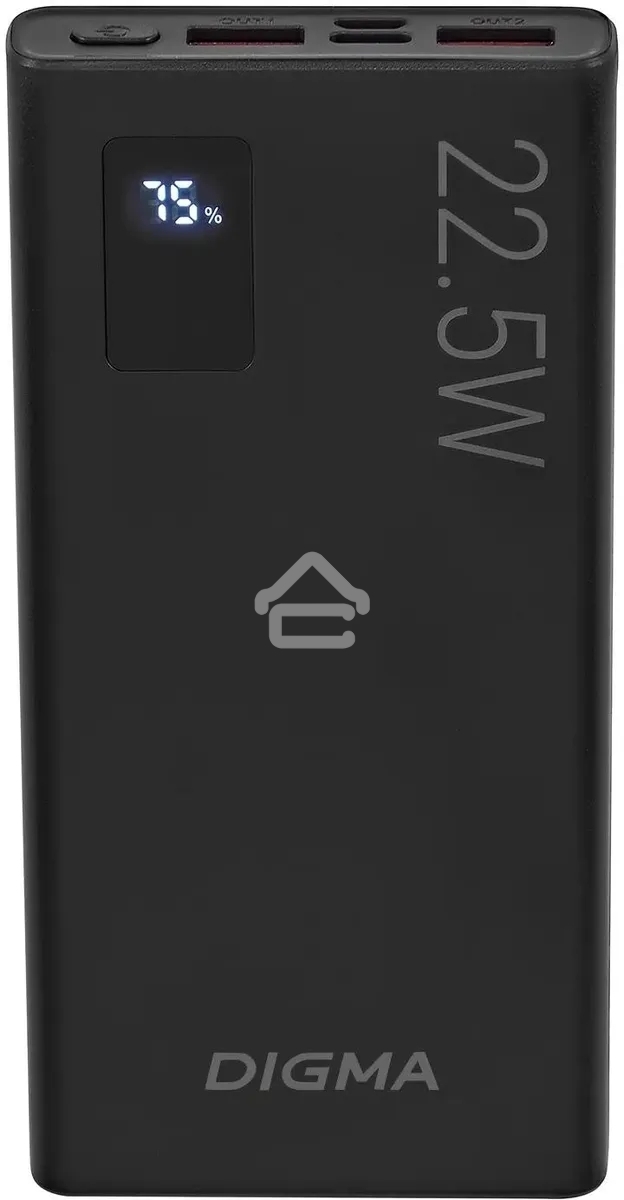 Портативный аккумулятор Digma DGPF10A 10000mAh QC3.0/PD3.0 22.5W 5A 2xUSB-A/USB-C черный