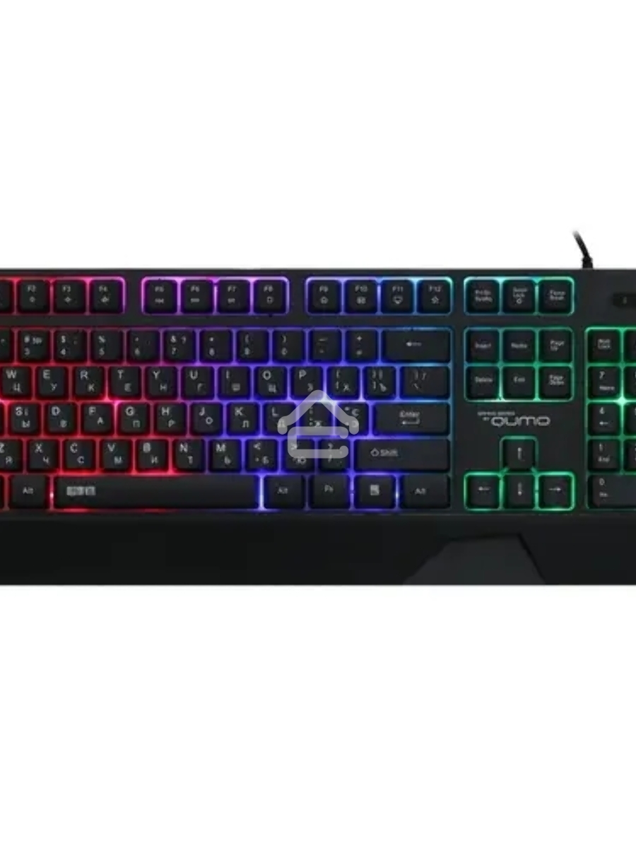 Игровая клавиатура Qumo Twins K68, с двумя накладками разного цвета, проводная, 104 клавиши, кнопка FN, встроенная радужная подсветка