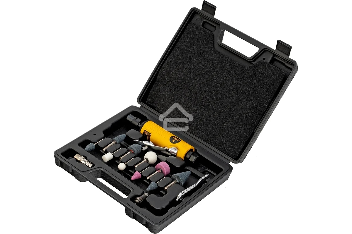 Пневмошлифмашина прямая Denzel PGS25000, 25000 об/мин, 10 шлиф. камней, цанга - 3, 6 мм, 113 л/мин