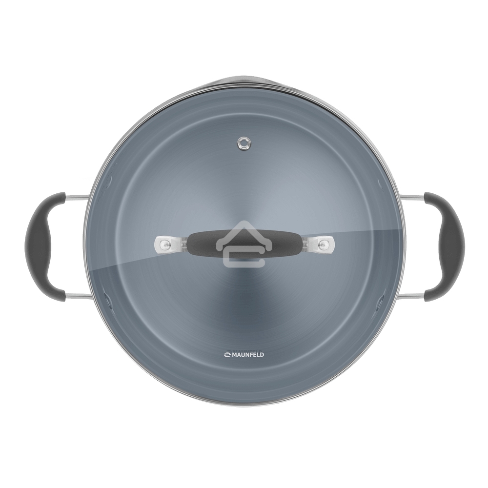 Кастрюля Maunfeld LAURA MCS56S08GR из нержавеющей стали со стеклянной крышкой, 24 см, 5,6 л.