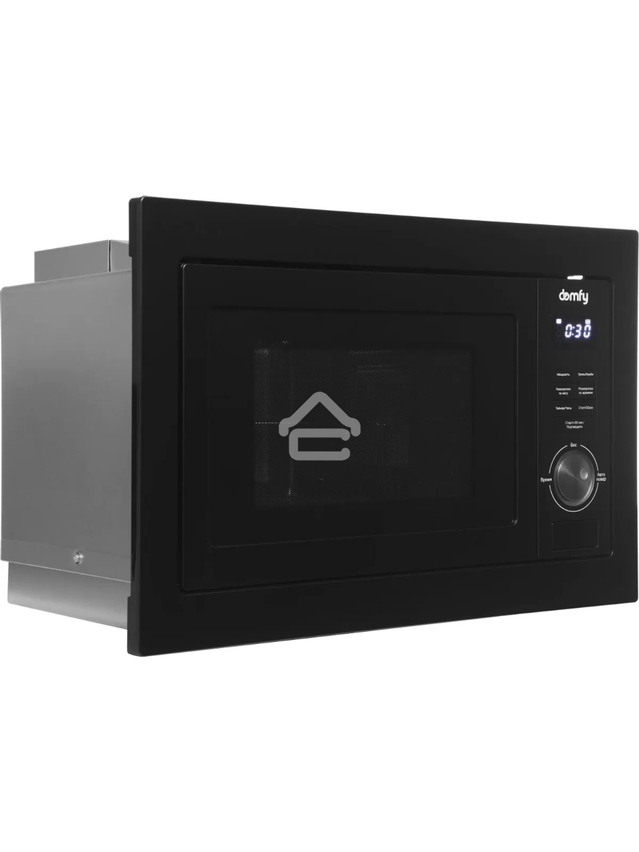 Микроволновая печь встраиваемая Domfy DM2540BW BG черный, 25 л, 900 Вт,  переключатели - поворотный механизм/кнопки