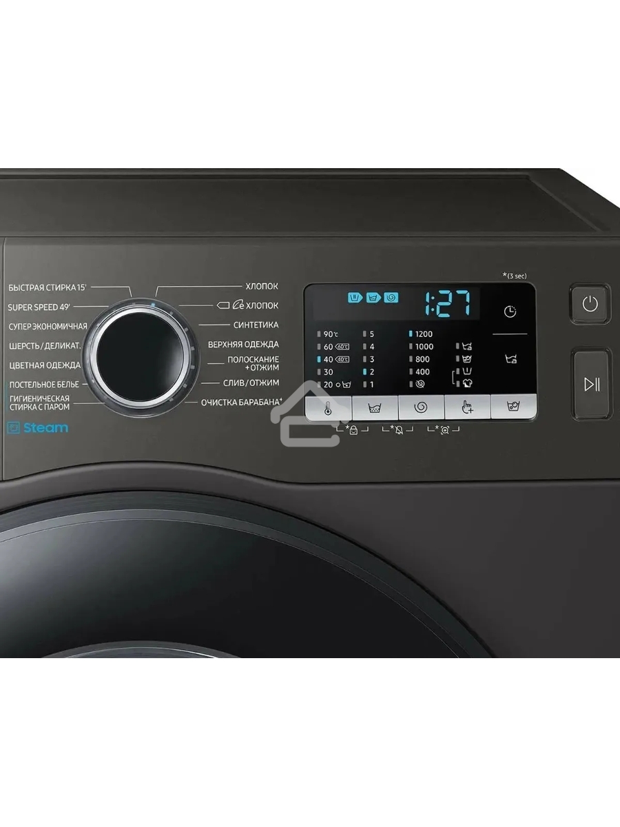 Стиральная машина Samsung WW80AGAS22AX/LD черный, загрузка фронтальная 8 кг, 1200 об/мин, класс: A