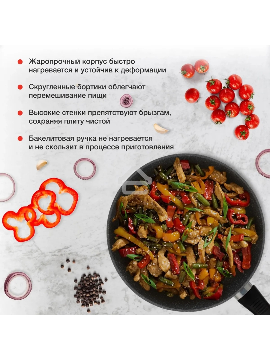 Сковорода Starwind Chef Induction SW-CHI4028GR круглая 28см покрытие: Pfluon ручка несъемная (без крышки) серый