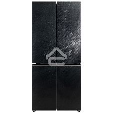 Холодильник Бирюса CD 496 TBG текстурированное черное стекло трехкамерный 334/162л морозилка снизу, NoFrost, Side by Side