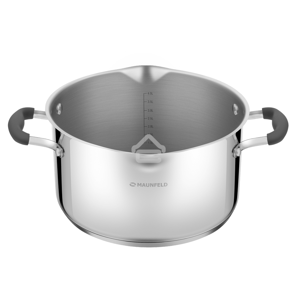 Кастрюля Maunfeld LAURA MCS56S08GR из нержавеющей стали со стеклянной крышкой, 24 см, 5,6 л.