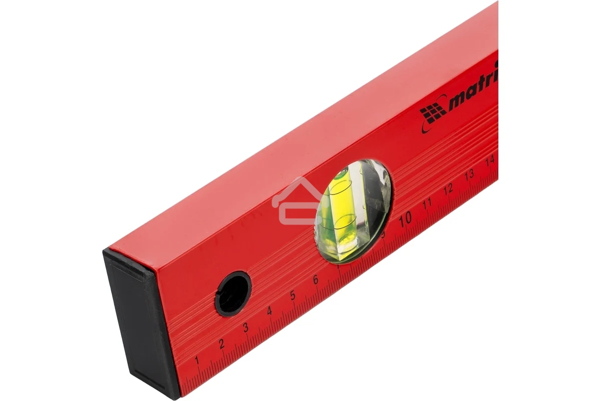 Уровень Matrix алюминиевый, 400 мм, 3 глазка, красный, линейка