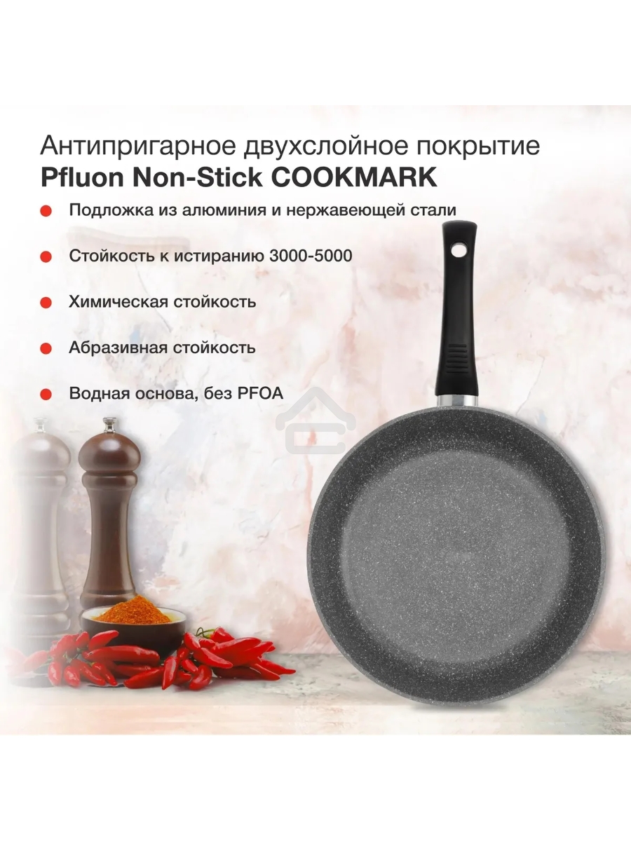 Сковорода Starwind Chef Induction SW-CHI4028GR круглая 28см покрытие: Pfluon ручка несъемная (без крышки) серый