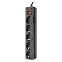 Фильтр SVEN SF-05E 5,0 м (5 розеток с защитными шторками) черный, цветная коробка