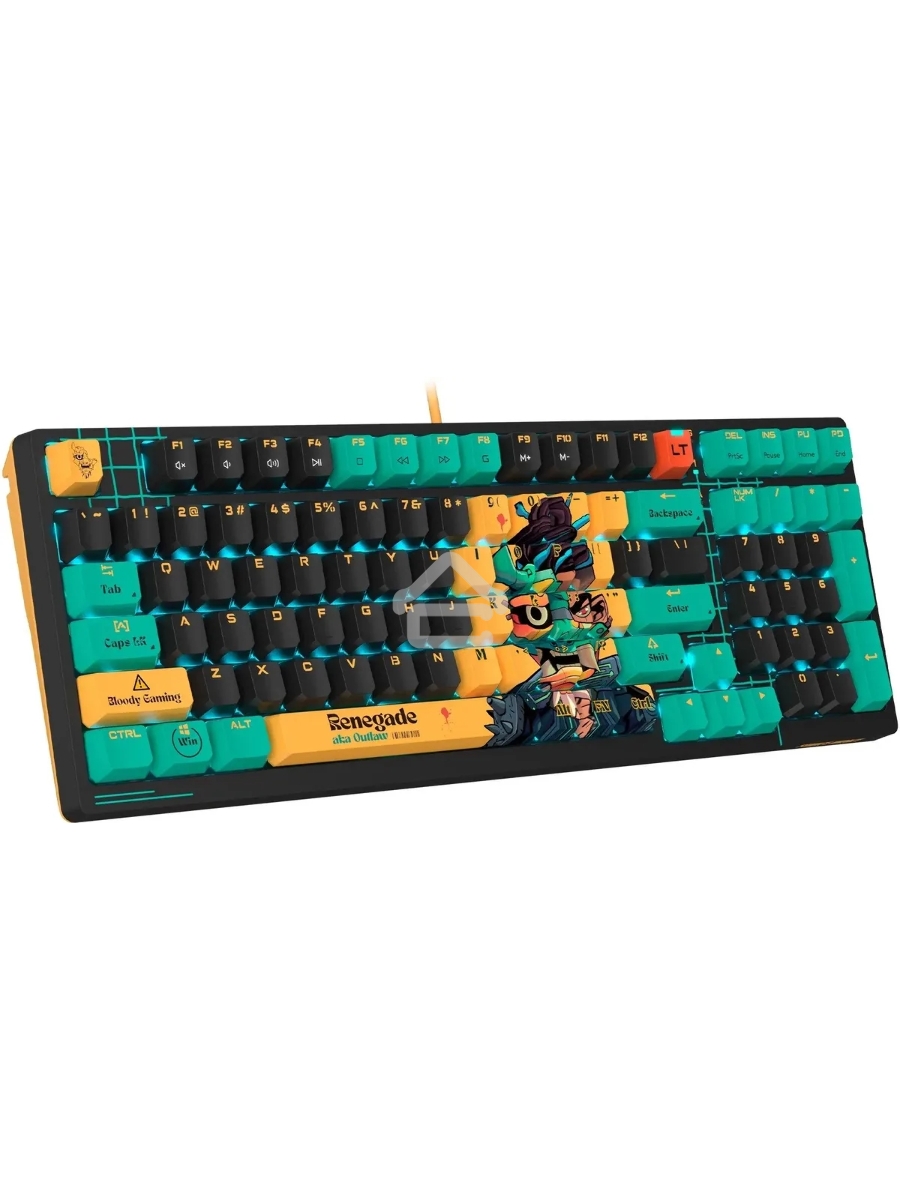 Клавиатура A4Tech Bloody AT98 Renegade проводная USB черный/зеленый