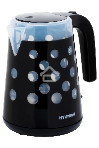 Чайник электрический Hyundai HYK-G2012 1.7л. 2200Вт черный/прозрачный (корпус: пластик)