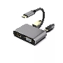 Кабель-концентратор USB3.1 TypeCm -->HDMI+USB3.0+PD+VGA Alum Grey 4K@30Hz, Telecom<TUC055>