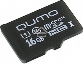 Флеш карта QUMO MicroSDHC 16GB Сlass 10 UHS-I,3.0 без адаптером SD, черно-красная картонная упаковка