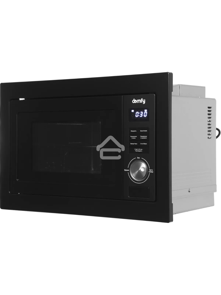 Микроволновая печь встраиваемая Domfy DM2540BW BG черный, 25 л, 900 Вт,  переключатели - поворотный механизм/кнопки
