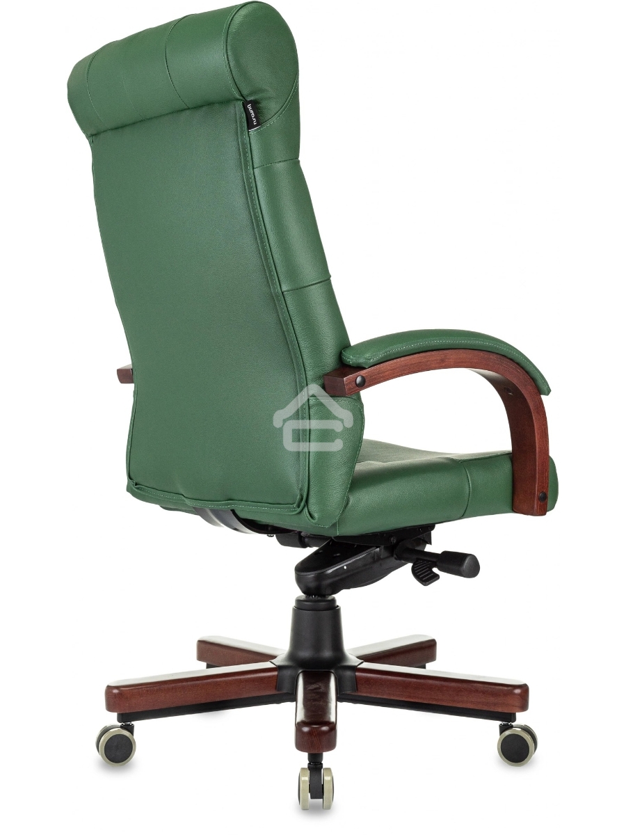 Кресло руководителя Бюрократ T-9928Walnut зеленый, кожа, крестов. металл/дерево